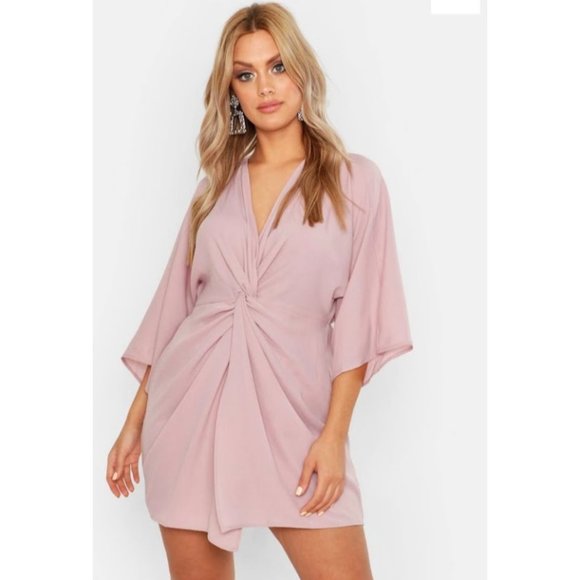 NWOT Boohoo Plus Knot Mini Dress - Picture 1 of 3